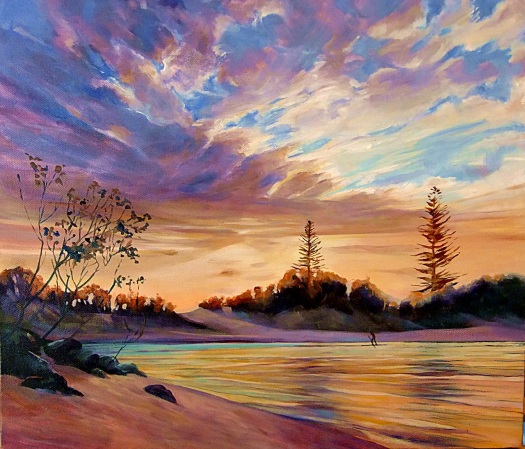 Tallebudgera Inlet, Dawn. Oil on canvas, 50 x 60cms
